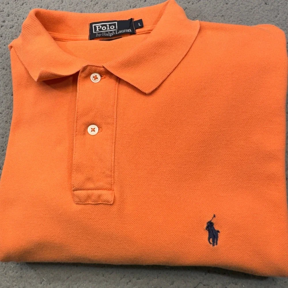 Polo Ralph Lauren Polo Mens Large Orange Short Sleeve Pony Logo Casual
